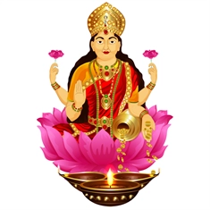 Diwali Decoration Divine Laxmi Ji Transparent Sticker